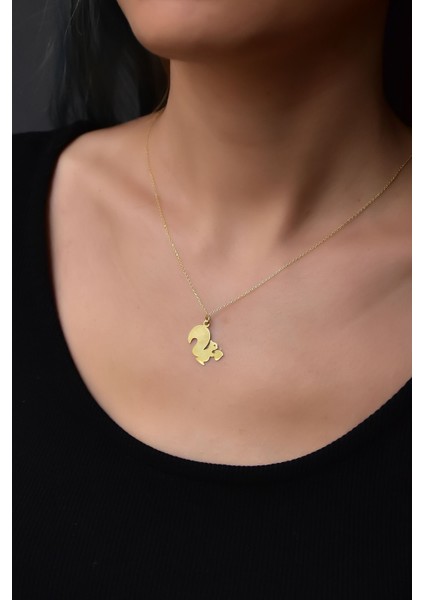 925 Ayar Gümüş Gold Kaplama Kesim Fındık Kurdu Sincap Kolye fiyatları