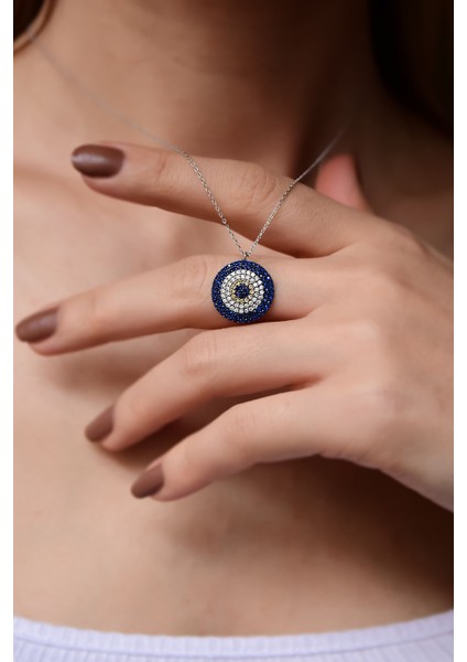 925 Ayar Gümüş Rodyum Kaplama Nazar Kolye fiyatları