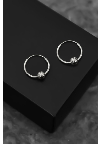 925 Ayar Gümüş Rodyum Kaplama Tek Toplu Halka Küpe