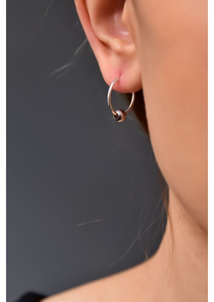 925 Ayar Gümüş Rodyum Kaplama Tek Toplu Halka Küpe modelleri