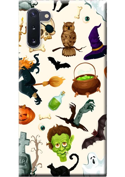 Samsung Galaxy Note 10 Kılıf (SM-N970F) Desen Baskılı Silikon Kapak Halloween STK:285