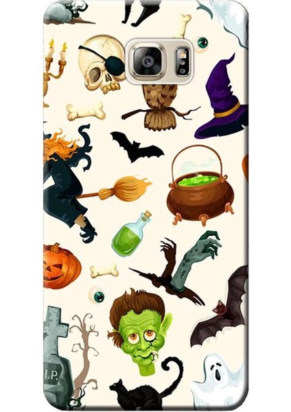 Samsung Galaxy Note 5 Kılıf Desen Baskılı Silikon Kapak Halloween STK:285