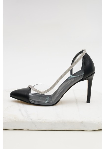 Anastasia Hakiki Deri Siyah Kadın Abiye Topuklu Stiletto Ayakkabı indirimleri