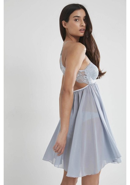 Tül Gipürlü Kadın Gecelik 880 Mist fırsatları