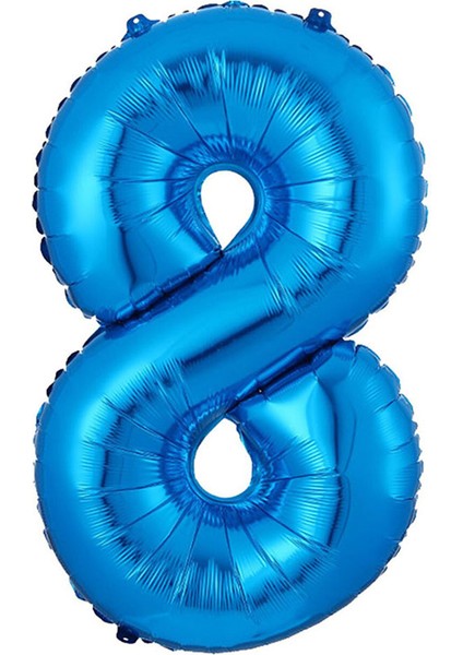 8 Rakam Mavi Folyo Balon 40 cm