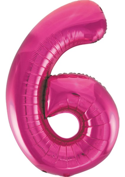 6 Rakam Pembe Folyo Balon 40 cm