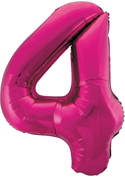 4 Rakam Pembe Folyo Balon 40 cm