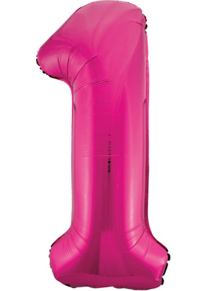 1 Rakam Pembe Folyo Balon 40 cm