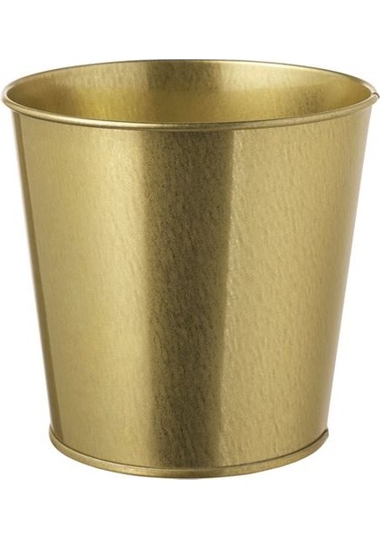 Gold Renk Bitki Çiçek Saksısı 12CM Galvanizli Çelik