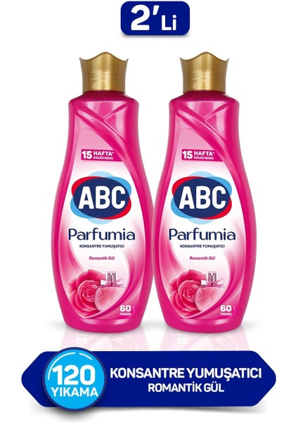 Abc Konsantre Yumuşatıcı Romantik Gül 1440ML 2'li Paket