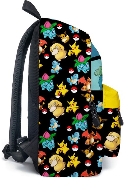 Pokemon Desenli Okul Çantası ve Kalem Kutusu Çok Renkli (Yurt Dışından)