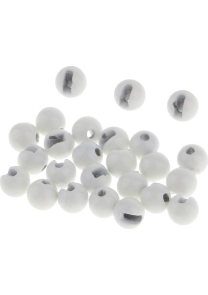 25 Adet Oluklu Tungsten Boncuk Tüp Sinekler Flamalar Fly Bağlama Boncuk Malzemeleri Beyaz (Yurt Dışından)