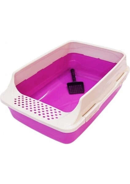 A.C.E.K PLASTİK Büyük Boy Açık Kedi Kum Kabı Tuvalet 64X45X25H