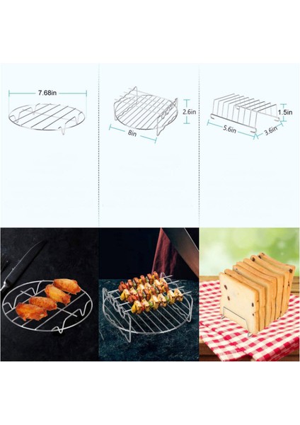 Yuandong 8 inç 12 Adet Yui / Xiaomi / Philips / Kumtel Uyumlu Air Fryer Silikon Fırın Tavası - Siyah (Yurt Dışından)