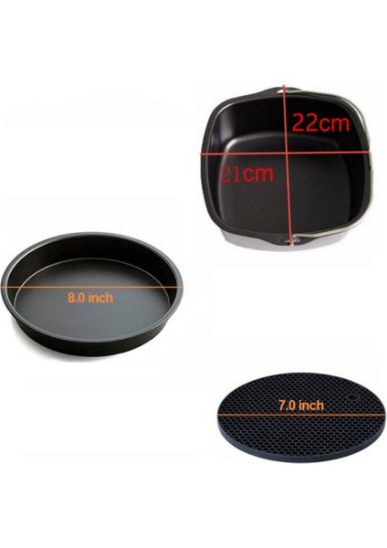 8 inç 16 Adet Yui / Xiaomi / Philips / Kumtel Uyumlu Air Fryer Silikon Fırın Tavası - Siyah (Yurt Dışından) modelleri