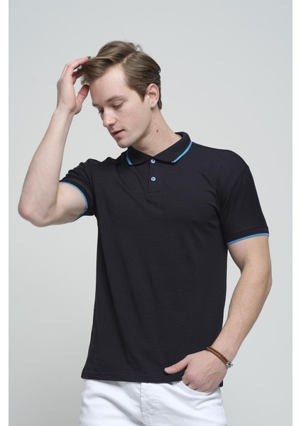 Colton Yakası Biyeli Likralı Slim Fit Erkek Polo Yaka Tshirt modelleri