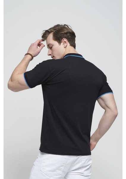 Colton Yakası Biyeli Likralı Slim Fit Erkek Polo Yaka Tshirt indirimleri