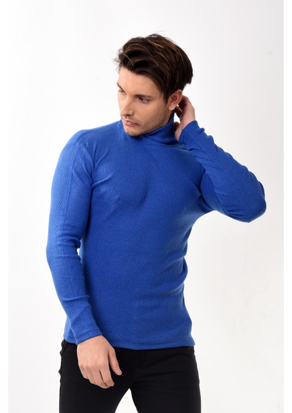 Erkek Balıkçı Yaka Boğazlı Slim Fit Kazak Beyaz fırsatları