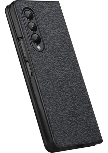 Samsung Galaxy Z Fold 3 Için Darbeye Dayanıklı Hakiki Deri Kaplamalı Sert Pc Telefon Kılıfı (Yurt Dışından)