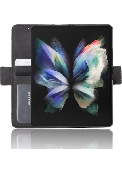 Samsung Galaxy Z Fold 3 Için Kart Yuvalı Pu Deri + Tpu Telefon Kılıfı (Yurt Dışından)