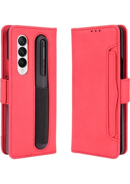 Samsung Galaxy Z Fold 3 Için Kart Yuvalı Pu Deri + Tpu Telefon Kılıfı (Yurt Dışından)