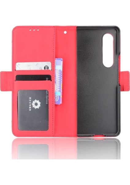 Samsung Galaxy Z Fold 3 Için Kart Yuvalı Pu Deri + Tpu Telefon Kılıfı (Yurt Dışından)