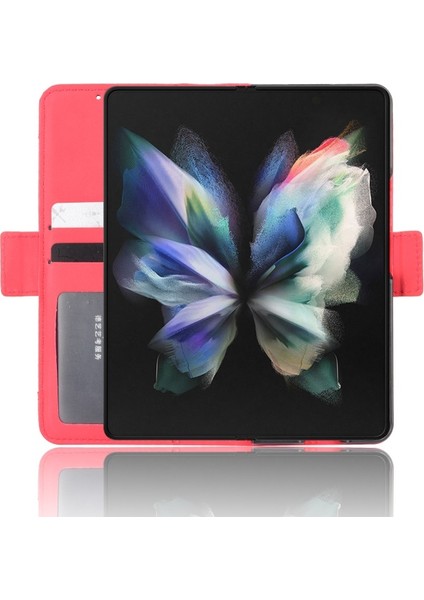 Samsung Galaxy Z Fold 3 Için Kart Yuvalı Pu Deri + Tpu Telefon Kılıfı (Yurt Dışından)