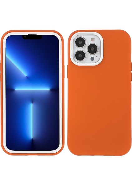 iPhone 13 Pro Için Kauçuk Tpu + Pc Telefon Kılıfı - Turuncu (Yurt Dışından)
