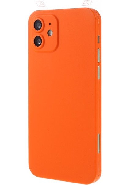 iPhone 12 Mini Için Temperli Cam Ekran Koruyuculu Pc Telefon Kılıfı - Turuncu (Yurt Dışından)