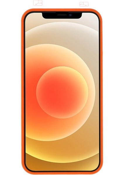 iPhone 12 Mini Için Temperli Cam Ekran Koruyuculu Pc Telefon Kılıfı - Turuncu (Yurt Dışından)