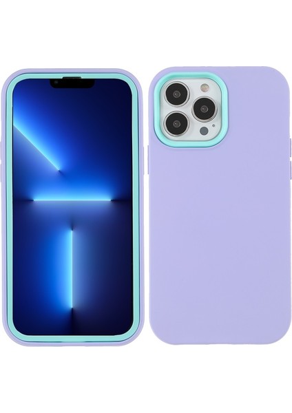 iPhone 13 Pro Için Kauçuk Tpu + Pc Telefon Kılıfı - Mavi/mor (Yurt Dışından)