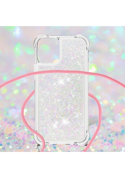 iPhone 13 Pro Için Işıltılı Darbeye Dayanıklı Kayışlı Tpu Telefon Kılıfı - Beyaz (Yurt Dışından) fırsatları