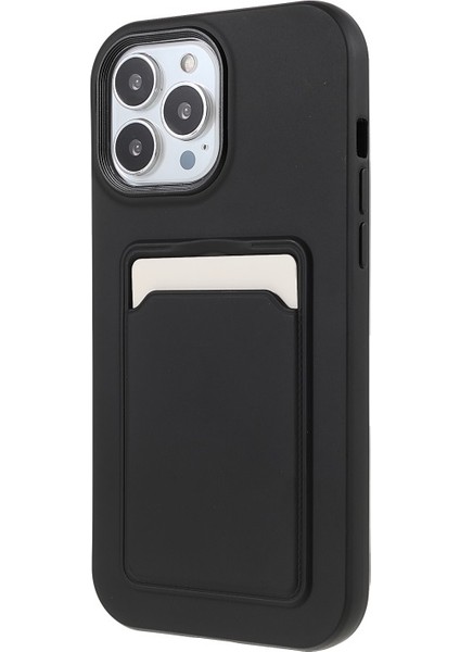 iPhone 13 Pro Için Kauçuk Yüzeyli Kartlıklı Çizilmez Pc + Tpu Telefon Kılıfı - Siyah (Yurt Dışından) modelleri