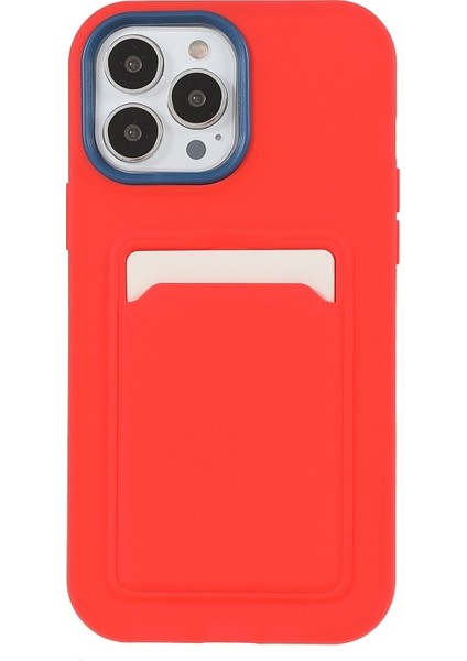 iPhone 13 Pro Için Kauçuk Yüzeyli Kartlıklı Çizilmez Pc + Tpu Telefon Kılıfı - Kırmızı (Yurt Dışından) fiyatları