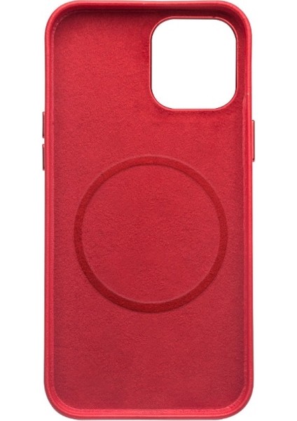 iPhone 12 Mini Için Magsafe Tpu + Hakiki Deri Hibrit Telefon Kılıfı - Kırmızı (Yurt Dışından) fiyatları