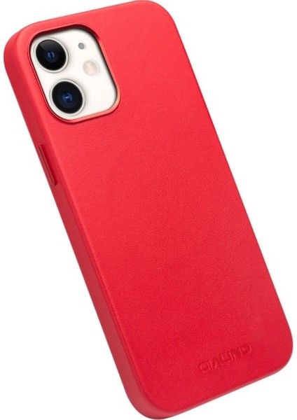 iPhone 12 Mini Için Magsafe Tpu + Hakiki Deri Hibrit Telefon Kılıfı - Kırmızı (Yurt Dışından) modelleri