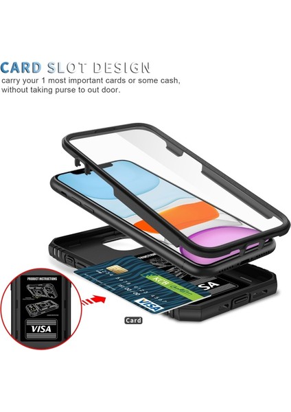 iPhone 12 Mini Için Halka Standlı Sert Pc + Yumuşak Tpu Darbeye Dayanıklı Koruyucu Kılıf - Siyah (Yurt Dışından)