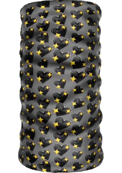 ® Extreme Kalp Desenli Boyunluk Maske Saç Bandı Toka Bandana Balaklava