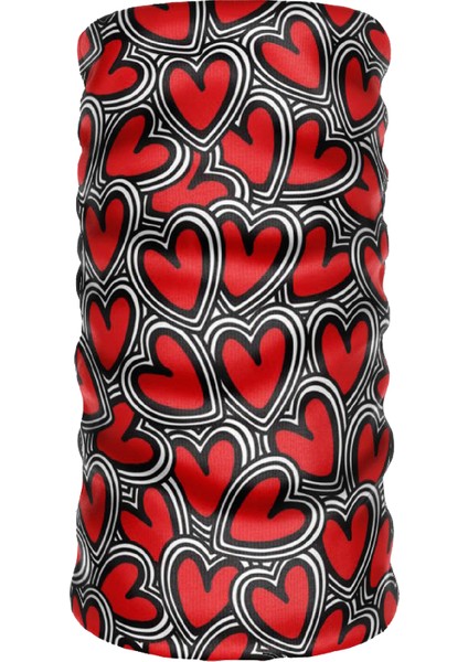 ® Extreme Kalp Desenli Boyunluk Maske Saç Bandı Toka Bandana Balaklava