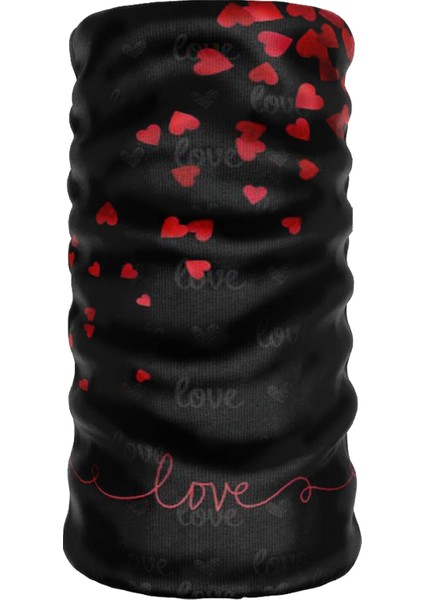 ® Extreme Kalp Desenli Boyunluk Maske Saç Bandı Toka Bandana Balaklava