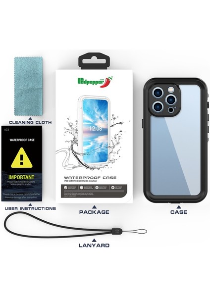 iPhone 13 Pro Için Dot + Serisi Düşmeye Dayanıklı IP68 IP6X Su Geçirmez Telefon Kılıfı - Koyu Gri (Yurt Dışından) fırsatları