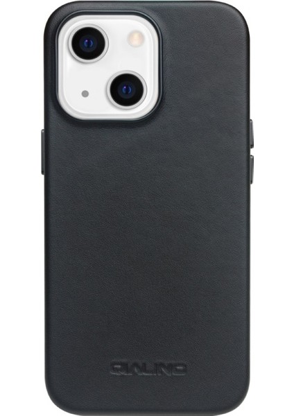 iPhone 13 Mini Için Manyetik Şarjlı Deri Kaplamalı Pc Telefon Kılıfı - Siyah (Yurt Dışından)