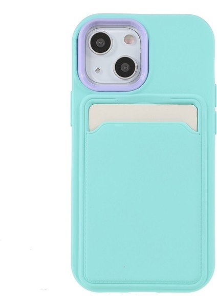iPhone 13 Mini Için Kauçuk Yüzeyli Kartlıklı Çizilmez Pc + Tpu Telefon Kılıfı - Gök Mavisi (Yurt Dışından) fiyatları