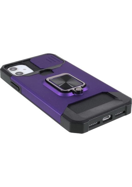 iPhone 11 Için Kamera Korumalı Pc + Tpu Kartlıklı Telefon Kılıfı - Mor (Yurt Dışından) fırsatları