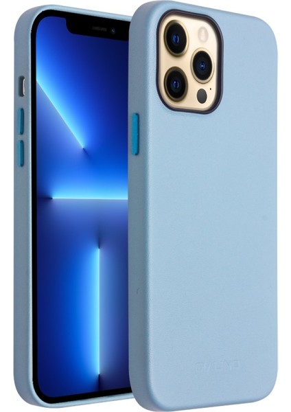 iPhone 13 Pro Için Kablosuz Manyetik Şarjlı Deri Kaplamalı Pc Telefon Kılıfı - Açık Mavi (Yurt Dışından) fiyatları