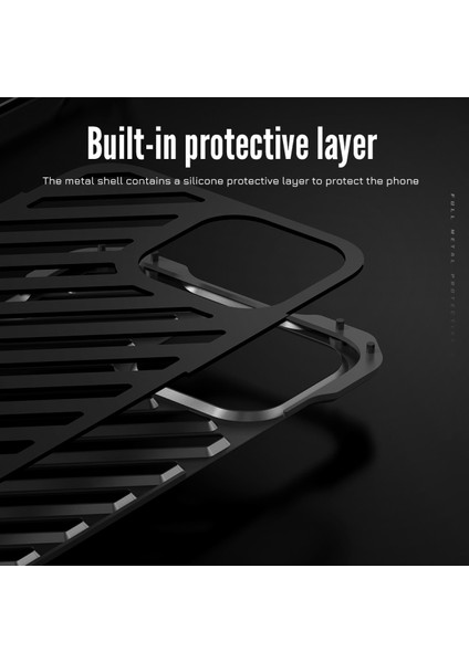 iPhone 12 Pro Mini Için Rj-50 Alüminyum Alaşım Metal Çizilmeye Dayanıklı Kamera Korumalı Kılıf - Siyah (Yurt Dışından)