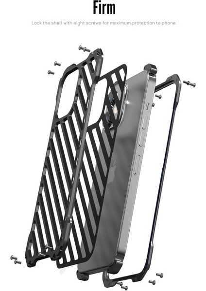 iPhone 12 Pro Mini Için Rj-50 Alüminyum Alaşım Metal Çizilmeye Dayanıklı Kamera Korumalı Kılıf - Siyah (Yurt Dışından)