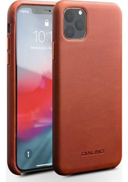 iPhone 11 Pro Max Için Hakiki Deri Kaplamalı Telefon Kılıfı - Kahverengi (Yurt Dışından)
