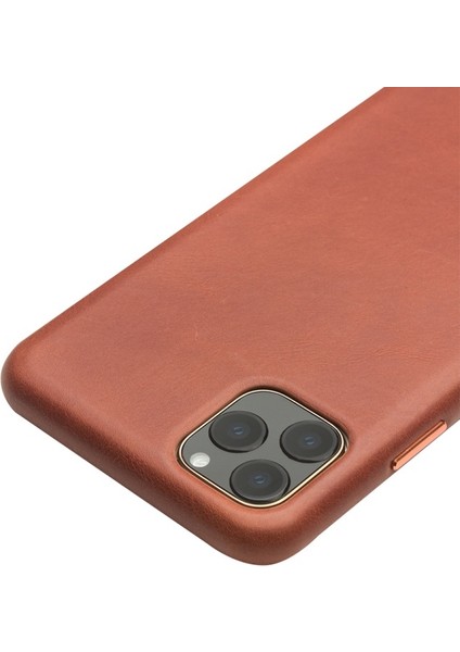 iPhone 11 Pro Max Için Hakiki Deri Kaplamalı Telefon Kılıfı - Kahverengi (Yurt Dışından) fırsatları