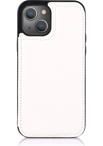 iPhone 13 Mini Için Çizilmeye Dayanıklı Standlı Pu Deri Kaplamalı Tpu Telefon Kılıfı - Beyaz (Yurt Dışından) indirimleri